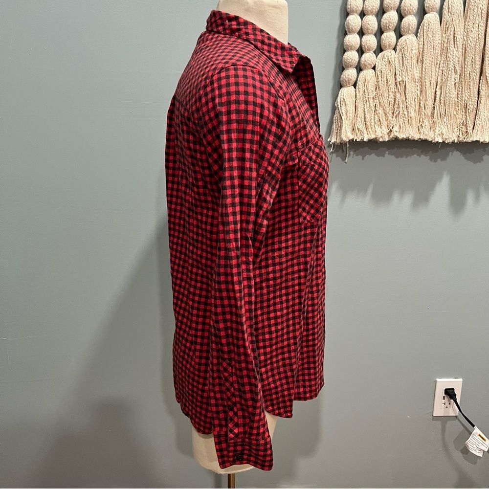 J. Crew Red & Black Buffalo Plaid Flannel Button Up Long Sleeve Shirt Size 4 - Picture 8 of 11
